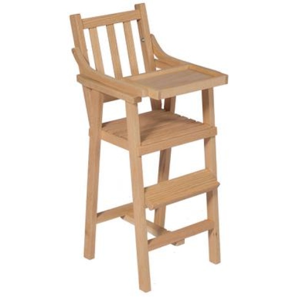 Wooden Straight-Back Doll Chair w/curved back-8 inches tall Total